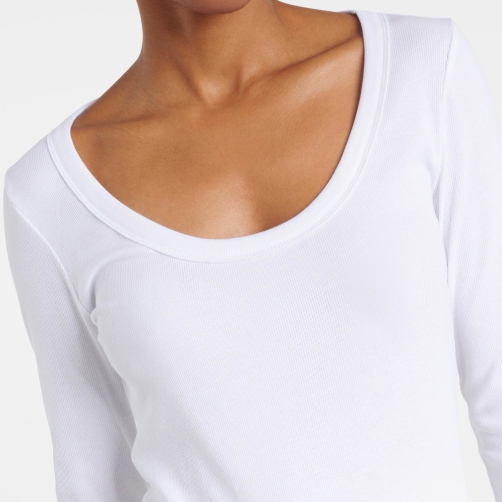 TOTEME Ribbed-knit cotton jersey top